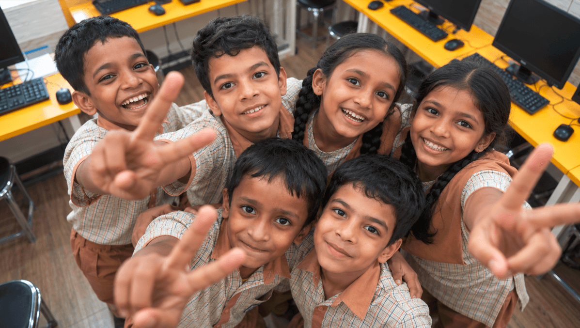 Students learning in Sneh Asha Future Lab